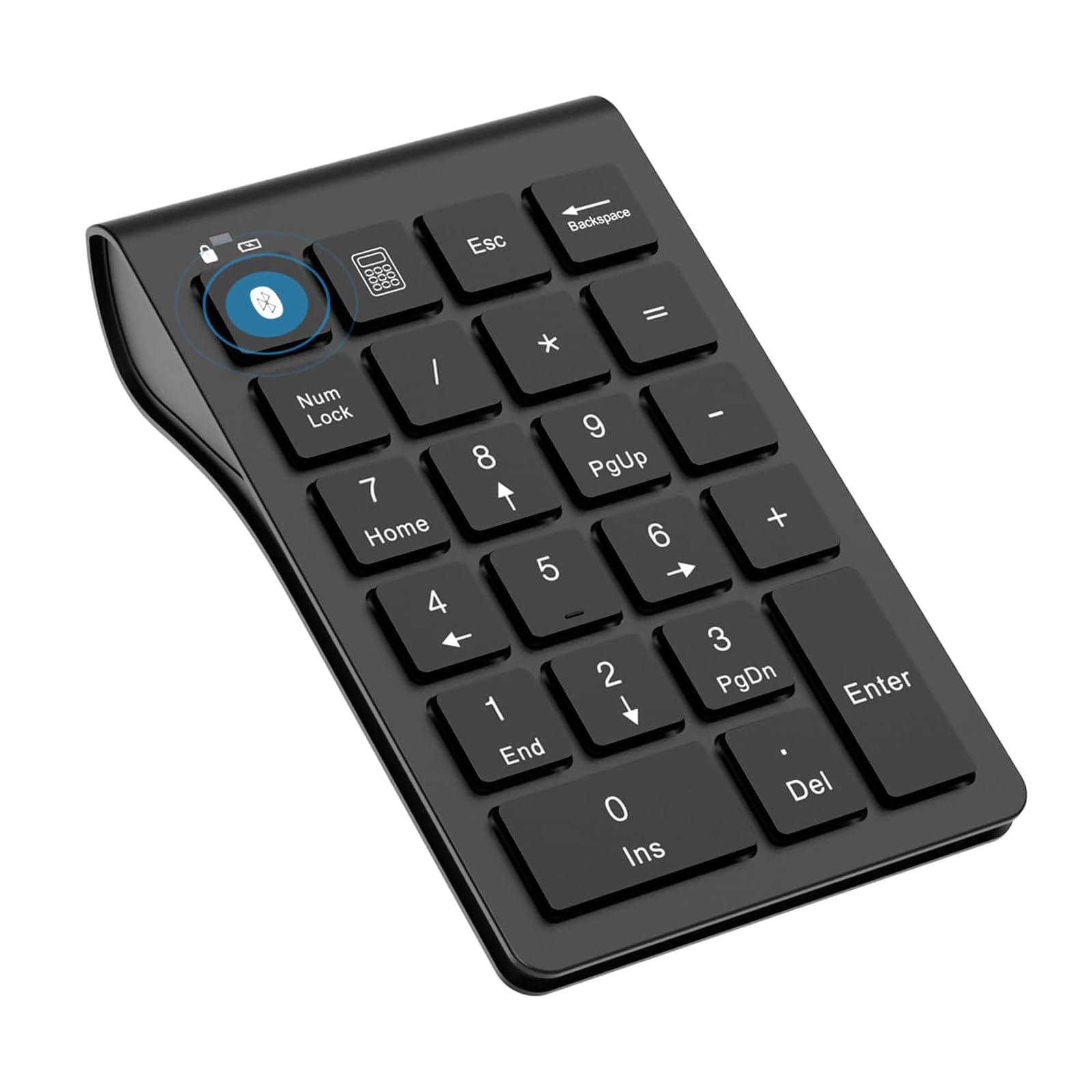 Bluetooth Number Pad Wireless & Wired 10 Key USB Keypad Two in One, Rechargeable Numpad for Laptops, Desktop, Computers Accessories Compatible with MacBook iPads ChromeBook EliteBook Notebook etc.