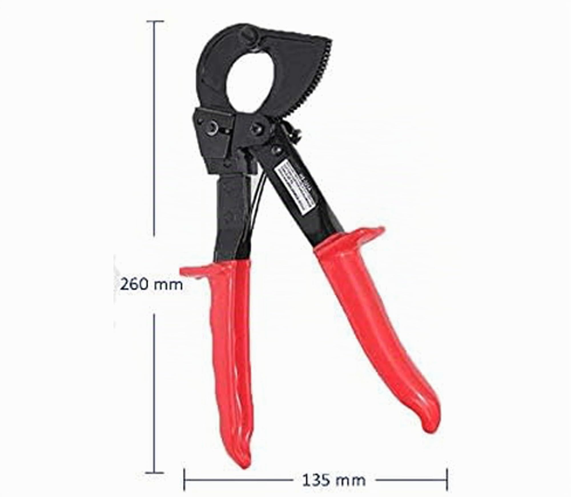 Coupe-câble à cliquet robuste – Coupe jusqu'à 240 mm² câbles en aluminium et cuivre – Poignée ergonomique avec verrouillage de sécurité et couvercle en plastique