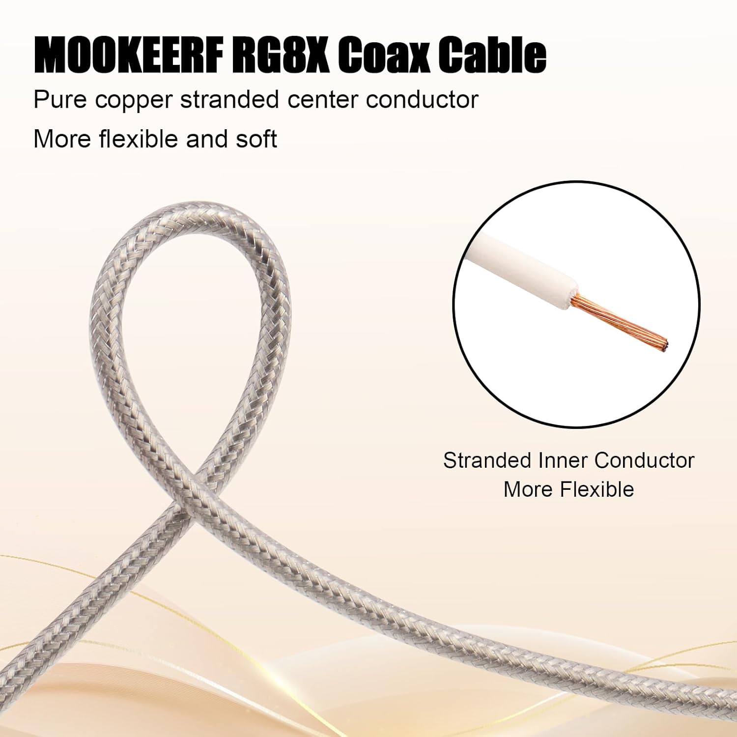 MOOKEERF RG8X SMA Male to SMA Male Coaxial Cable 100FT,Ultra Low Loss SMA Extension Cable 50 ohm for Router,GPS,RF Radio,WiFi Antenna Applications
