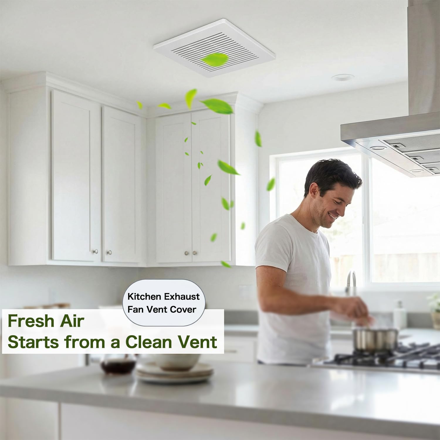 Bathroom Vent Fan Cover, Ceiling Fan Cover, Bathroom Exhaust Cover, Exhaust Fan Cover, Bath Fan Grill Replacement (11 Inches) - 3