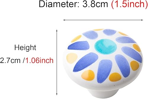 Vista 73 de HUAMULAN 15 pomos de cerámica brillante con botón redondo de hongo, vestidor, tiradores vintage, manijas de puerta, armario, cajón, diámetro de 1.5