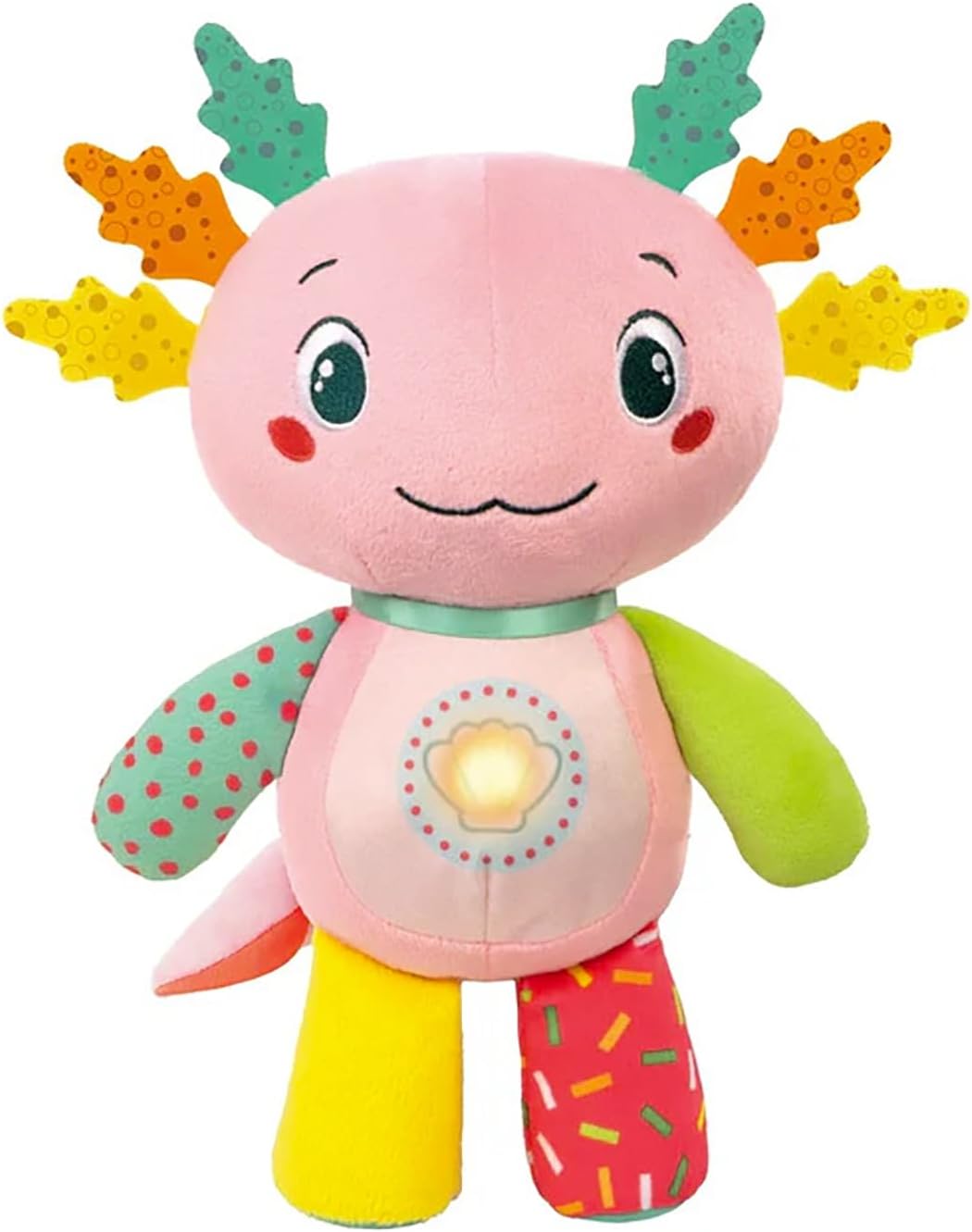 Clementoni Baby Alex l'Axolotl, Interactive Speaking Plush Animal for Children from 6 Months, Stimulates Sensory and Cognitive Development, 100% Washable, Italian Language, 17558