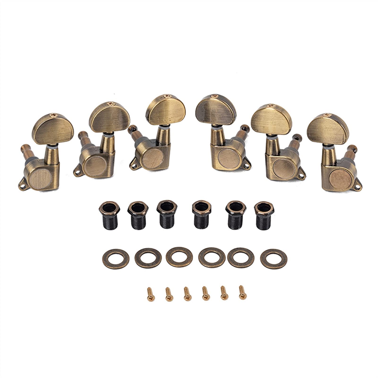Tuner Mechaniken Knöpfe 6 Stück Gitarren-Mechaniken 3L 3R Locking Tuner Saitenknöpfe Stimmwirbel Kit Austauschbares Zubehör