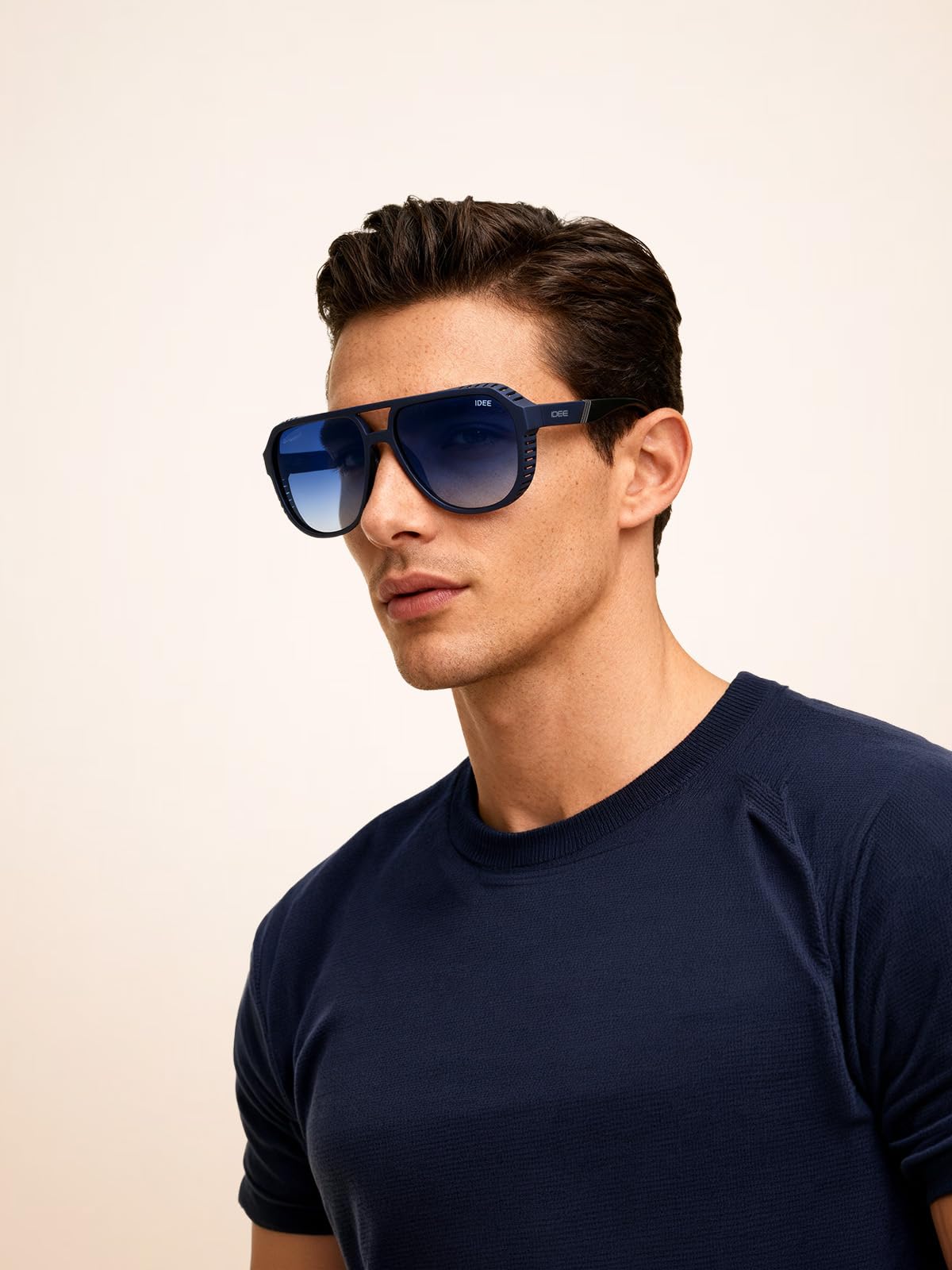 IDEE Gafas de sol 100% protección UV degradado de borde completo piloto hombre marco policarbonato