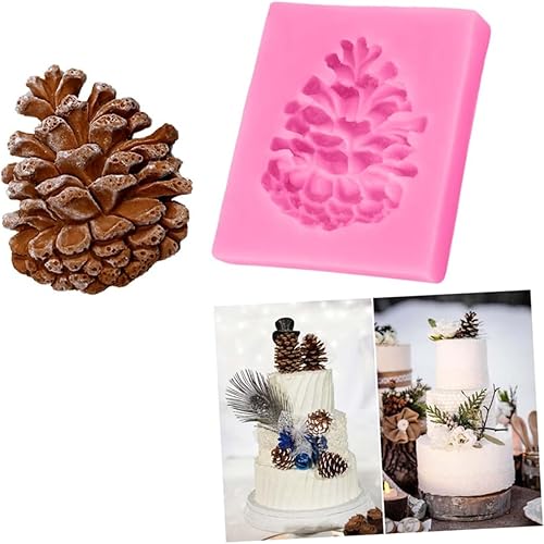 Miniatura 8 de Didiseaon 3 unids silicona caramelo para Navidad 3D pino cono de silicona silicona de Navidad caramelo pino cono de silicona fabricación de silicona