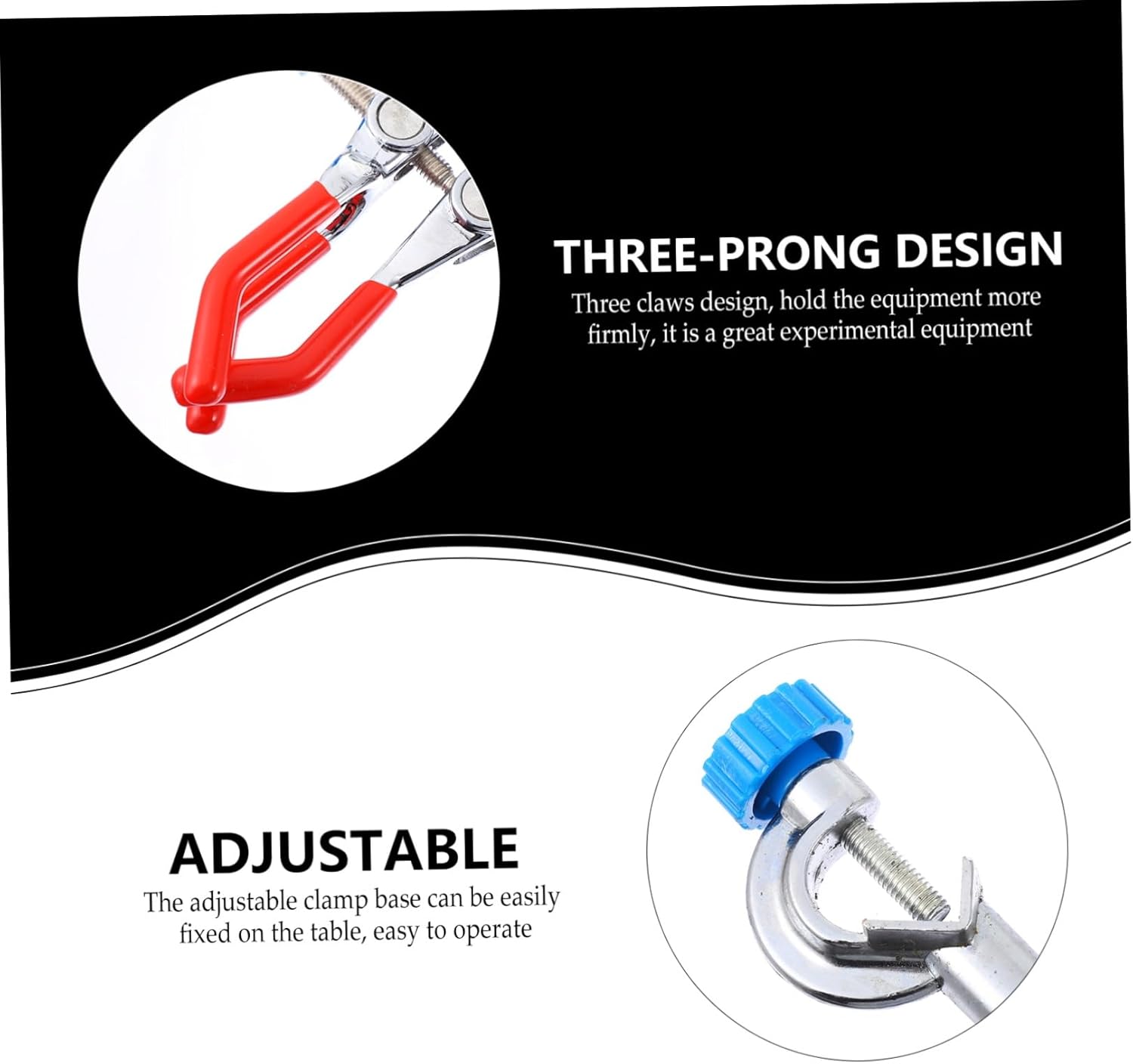 Unomor 4pcs Laboratory Adjustable Jaw Clamp Versatile Condenser Holder for Flasks and Test Tubes Rod Design for Enhanced Stability Sturdy Construction for Laboratory Use