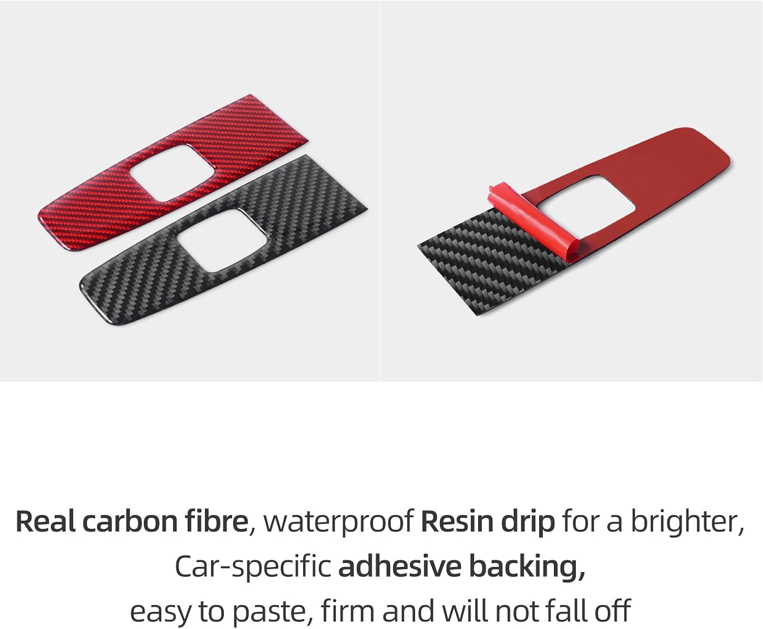 BETTERHUMZ Carbon Fiber Inner Door Handle Sticker Compatible with Toyota GR86 for Subaru BRZ 2021-2024 Window Lift Switch Panel Cover Car Interior Accessories (Black)