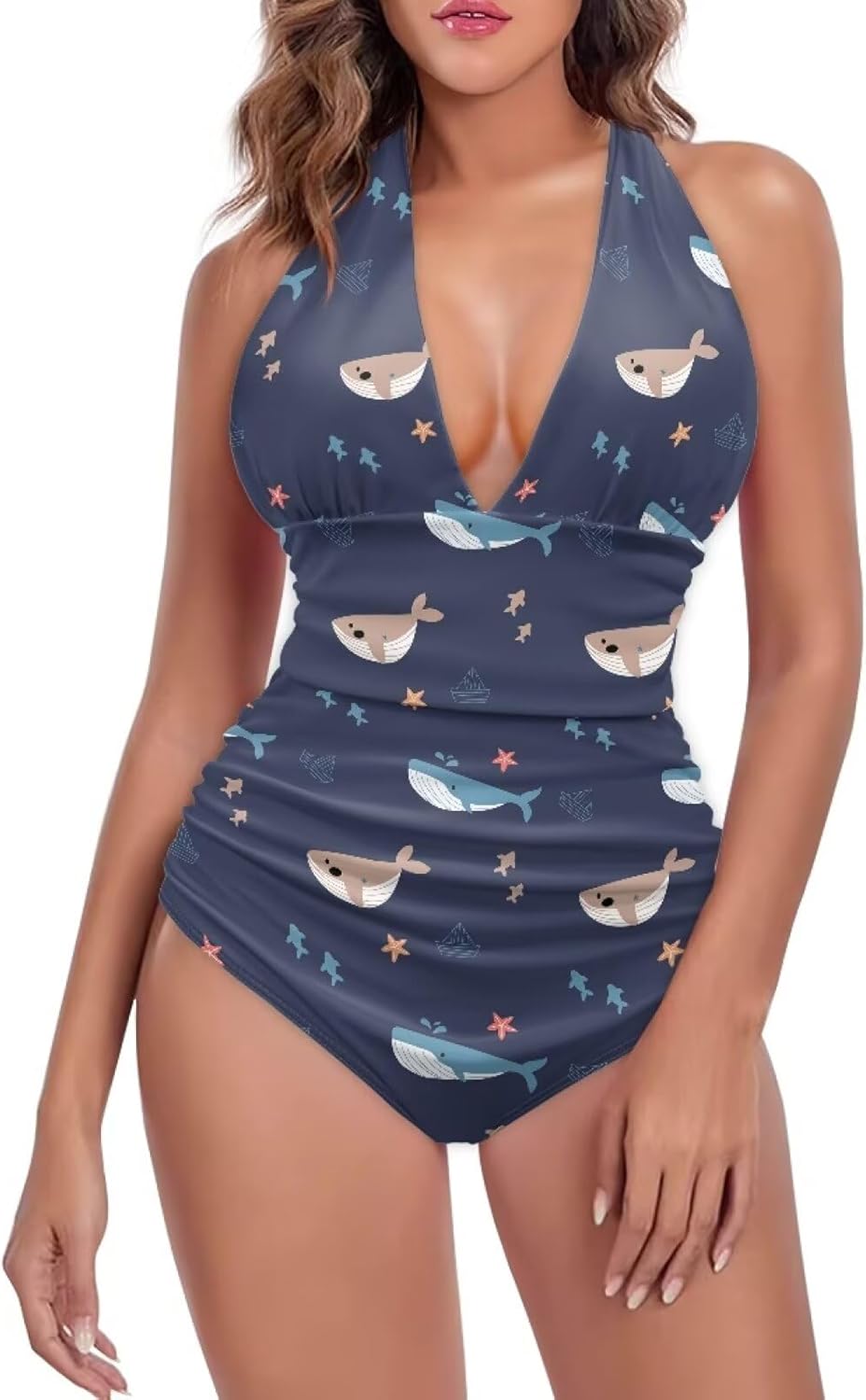 Women's Full Coverage Bathing Suits with Chic Raised Waistline and Low Back Flattering Bikini Swim Dresses Breezy