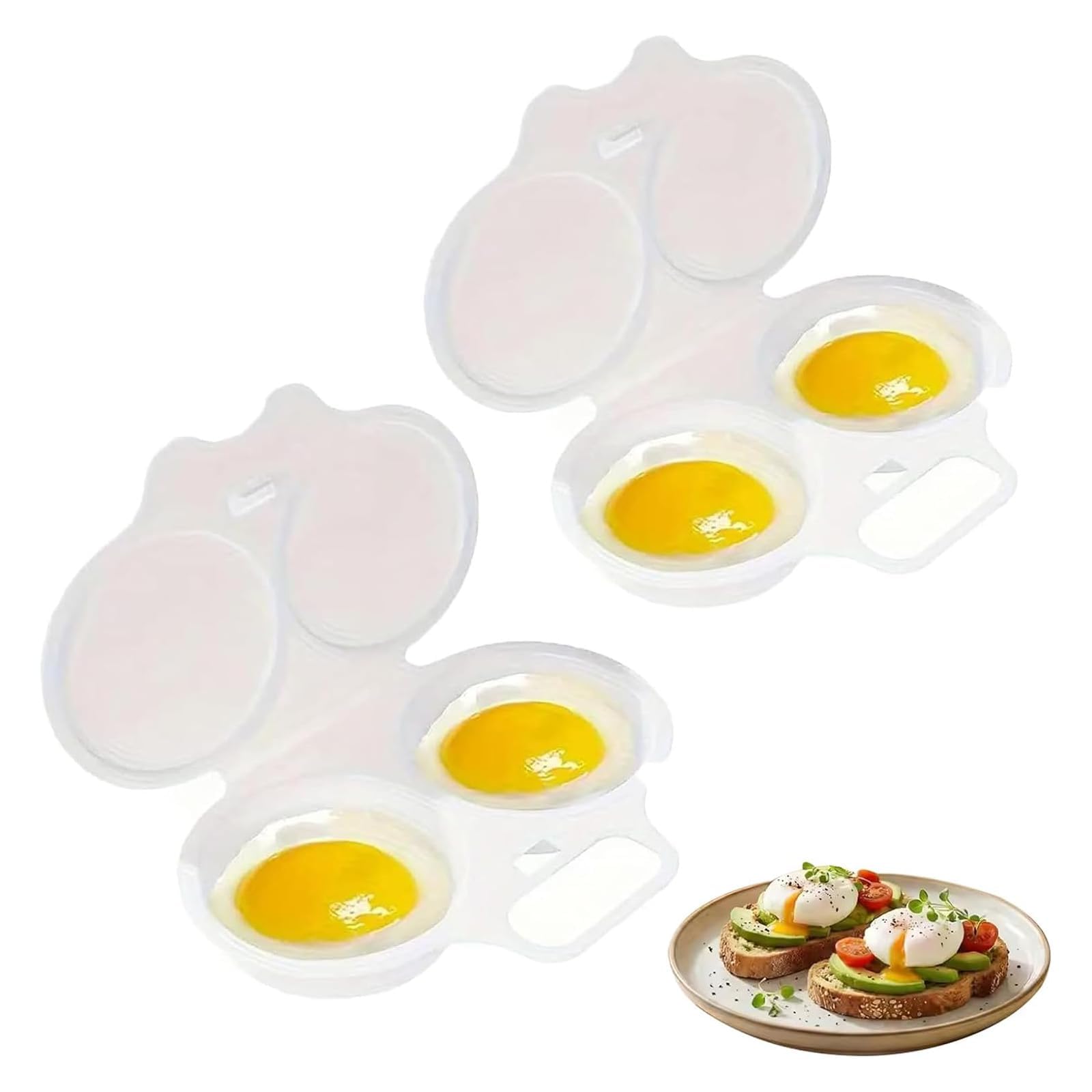 Microwave Egg Poacher, Egg Poachers with Lid & Handle