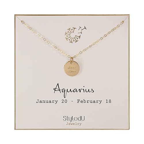 Miniatura 7 de StyledU Cancer Necklace for Women, 14K Gold Filled Constellation Pendant Necklace, Zodiac Sign July Birthday Gifts for Women and Girls