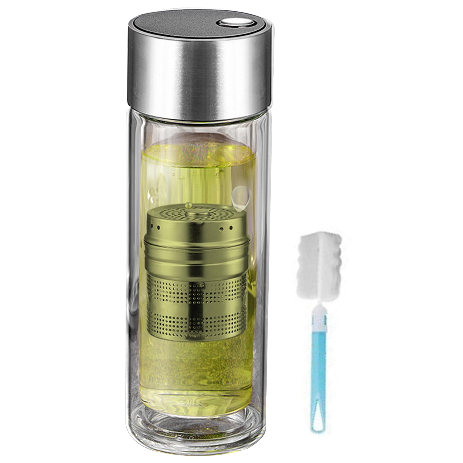 Infusor de té para viaje hermético que evita fugas y quemaduras en el coche