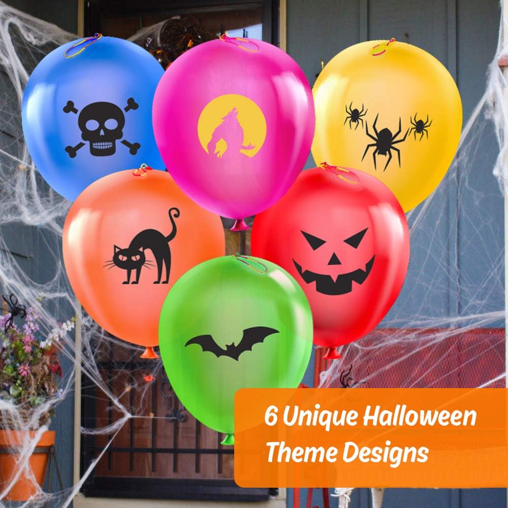 Halloween Balloons Party Decoration Favor - 36Pcs Halloween Punch Balloons for Kids 15 Inch Latex Colorful Globos Toys Birthday Party Supplies School Classroom Decor Halloween Pinata Trick or Treat : Toys & Games