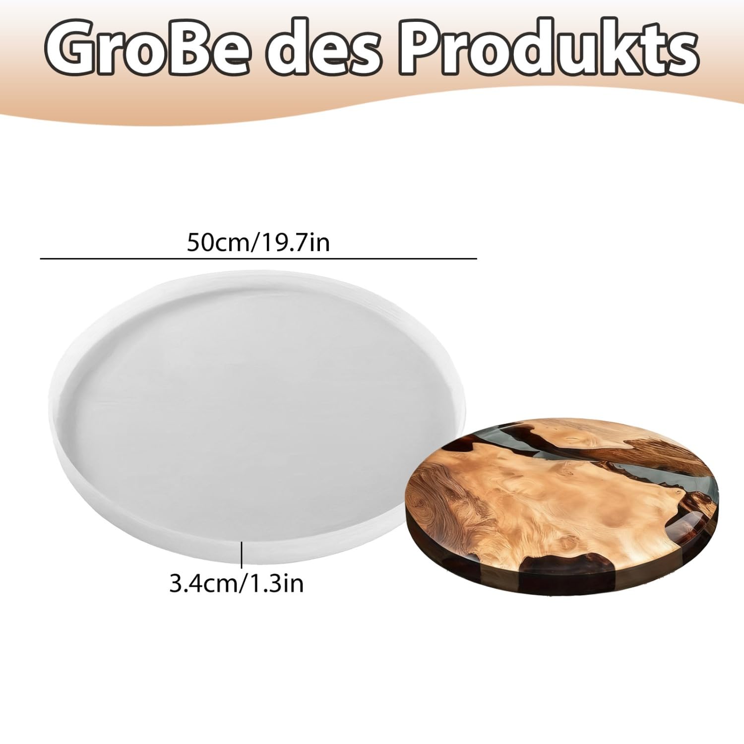 50CM Runde Tisch Silikonform, Größe Tisch GießFormen, Aufbewahrungstablett Form, Silikonform Tisch für DIY Aufbewahrung, Kunsthandwerk Epoxidharz Form