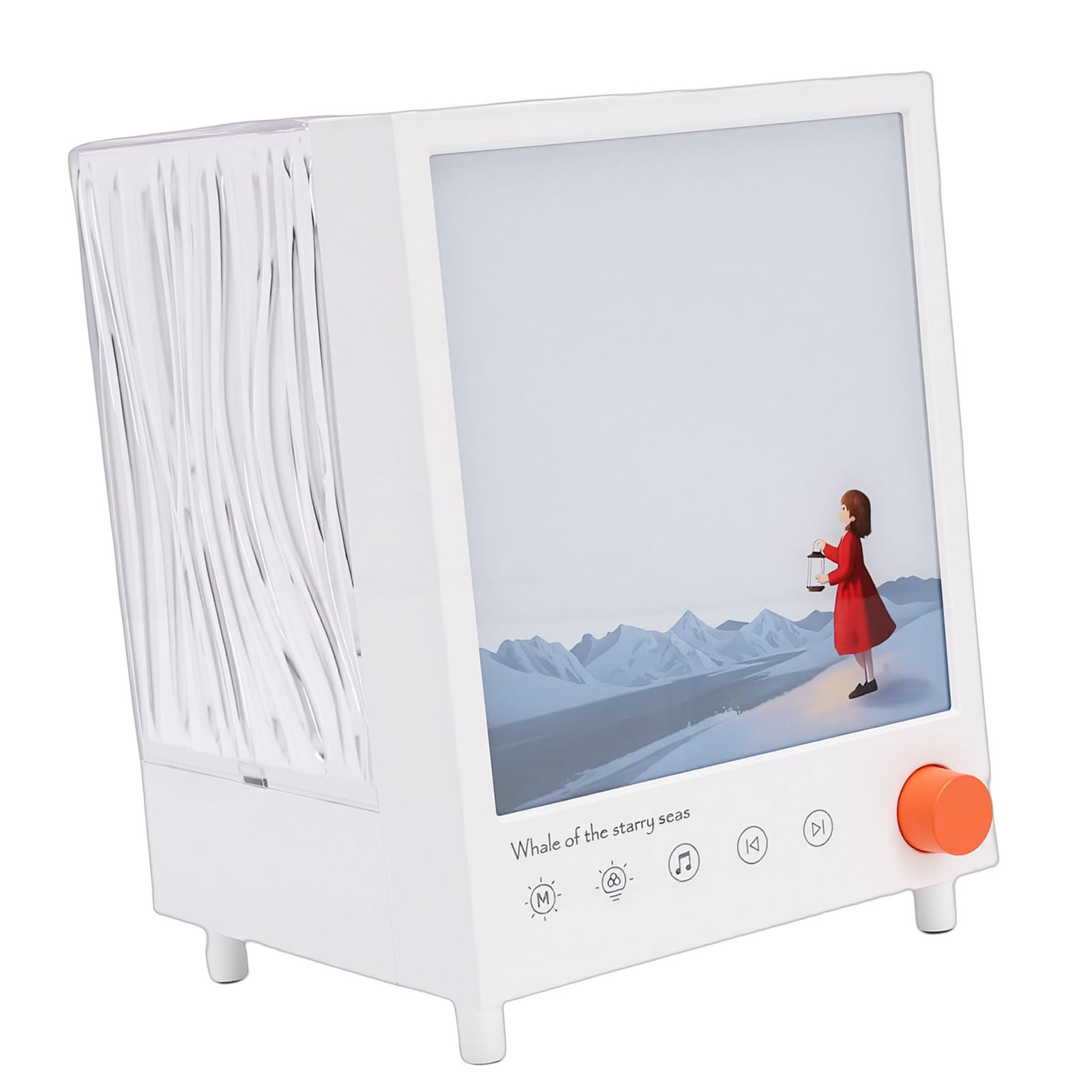 Jiawu Altoparlante Bluetooth con Luce di Proiezione Ambientale con Rumore Bianco per il Relax della Camera da Letto e dei Regali per le vacanze. Bianco