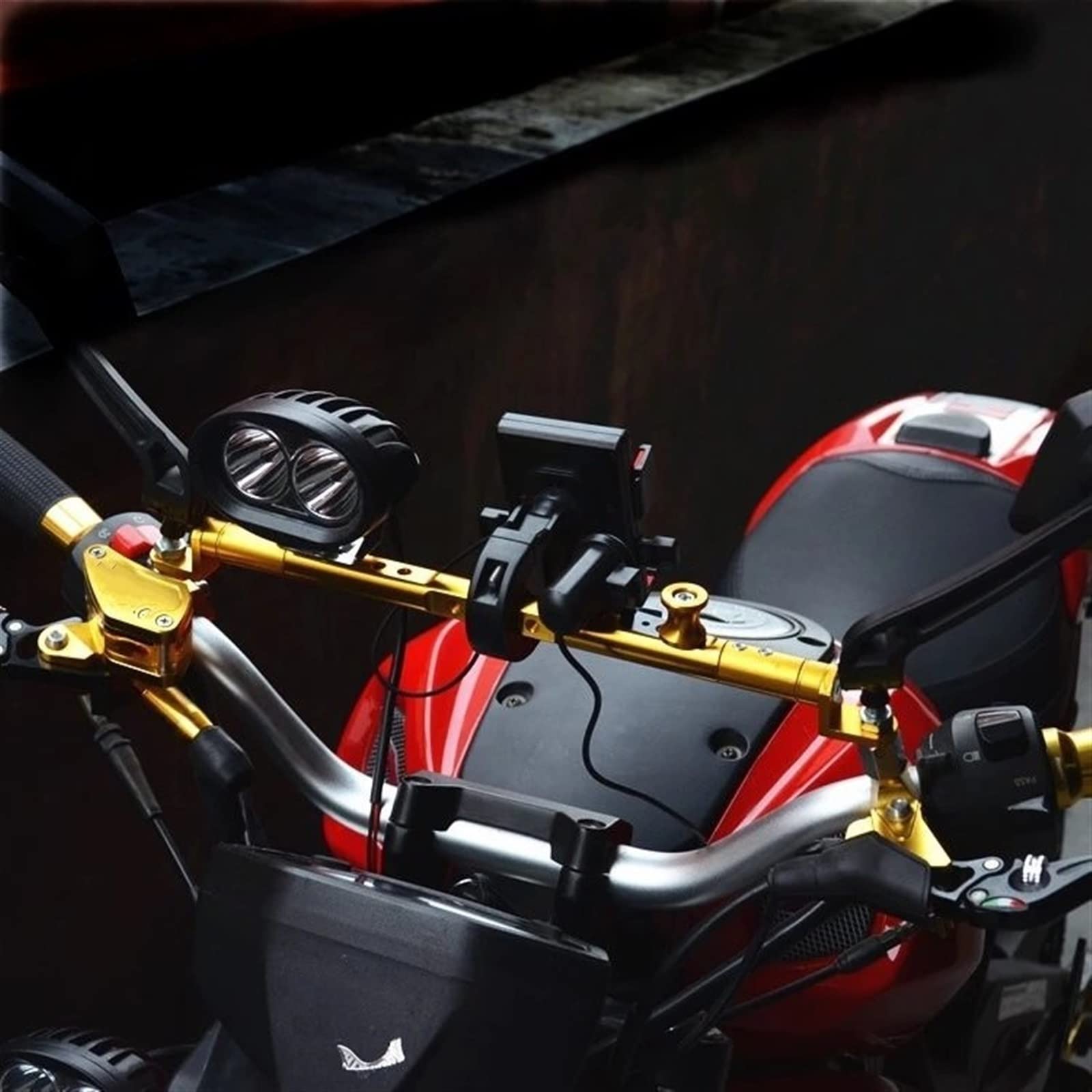 Dla HONDA X-ADV750 XADV750 XADV 750 Motocykl Mutifunctional Poprzeczka Dźwignia Amortyzatora Układu Kierowniczego (Kolor : Black Phone Stand, Rozmiar : 1)