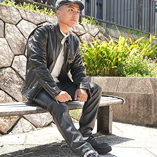 Amazon | [皮の但馬屋] シングルライダースジャケット メンズ 革ジャン 