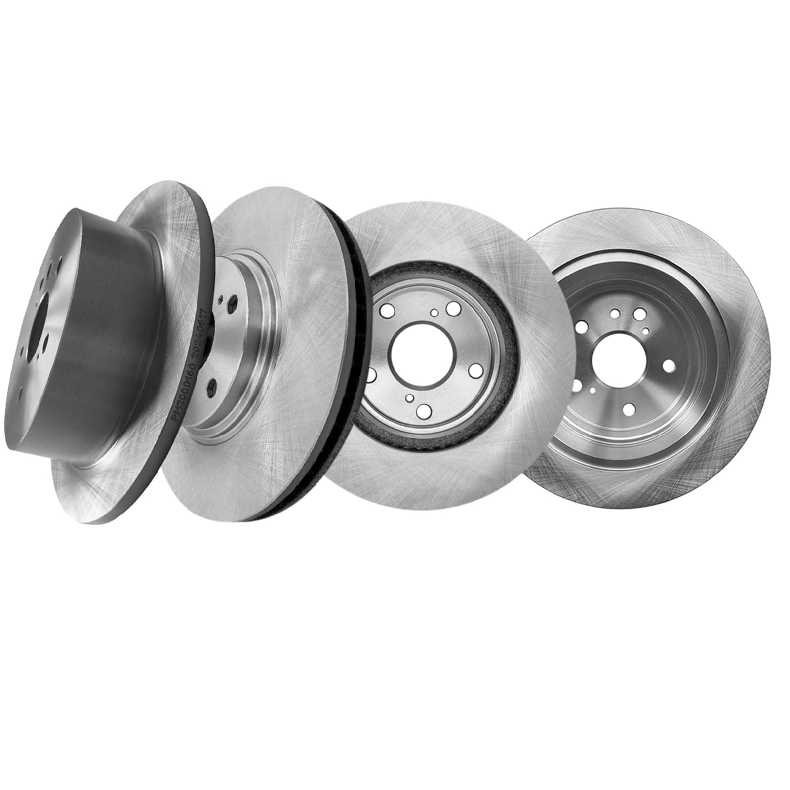 PM Auto Set of 4 Front 296mm-Rear 288mm Brake Disc Rotors For 2004-2007 Toyota Highlander