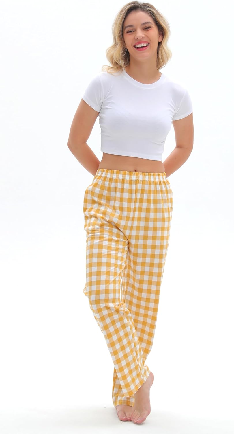 SAMGU Women's Cotton Sleep Pants, Elastic Waist Comfy Casual Lounge Pants with Pockets - Image 5