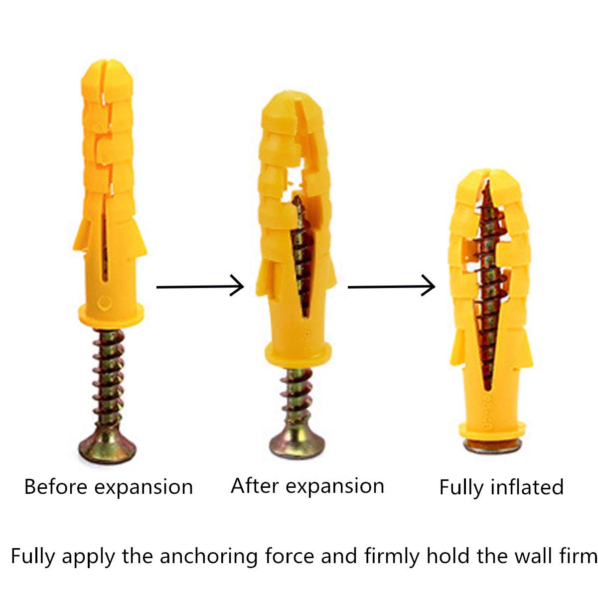 M6 x 30 / M8 x 40 Plastic Wall Screw Anchor Plugs with Self-Tapping Screws (M6 x 30) (Pack of 2)