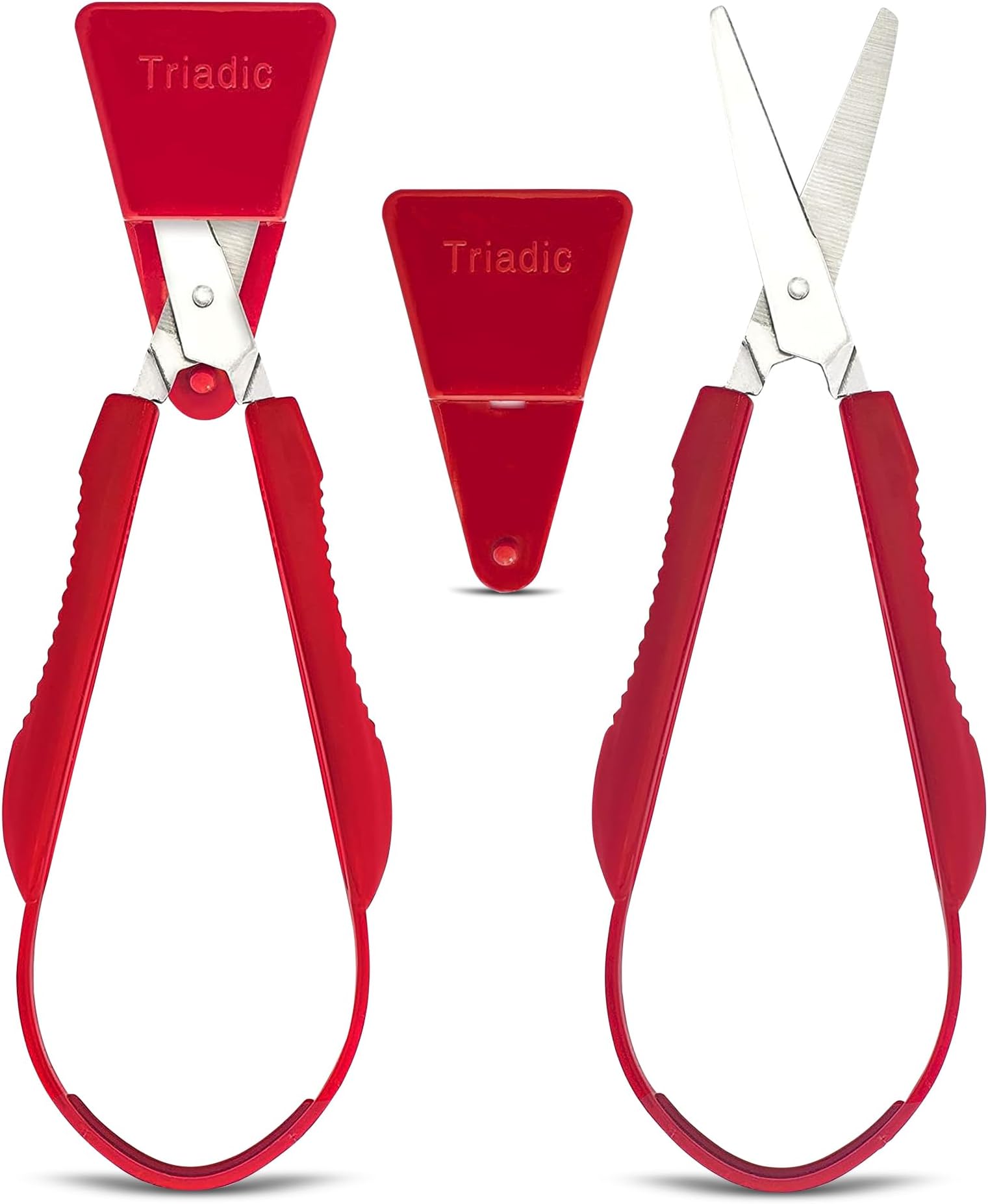 Triadic Set of 2 Loop Scissors for Kids Right or Left Handed for Preschools, Schools, Classrooms, Adaptive and Special Needs Children