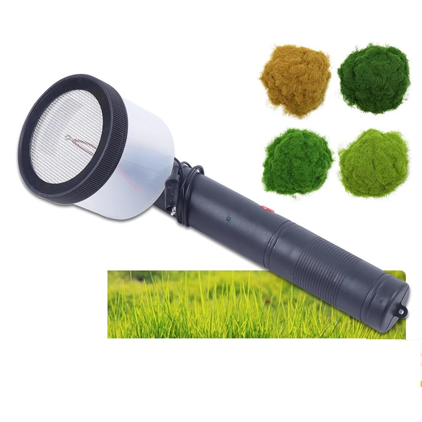 Handheld Seed Planter Handbeflockungsmaschine, statisches Gras, Flockgras-Meister für DIY-Szenische Modellierung, Sandtisch Motorhacke(SFC-001)
