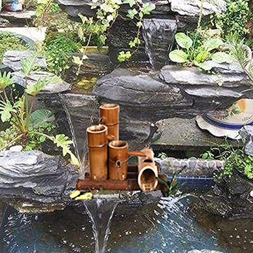 Bomba de fuente de baño de pájaros de bambú ideal para decoración de jardín 4