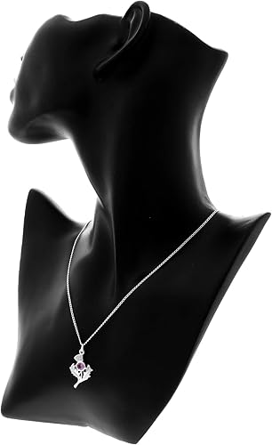 Miniatura 4 de Plata de ley Thistle Colgante Collar Escocés con Cadena de 18"