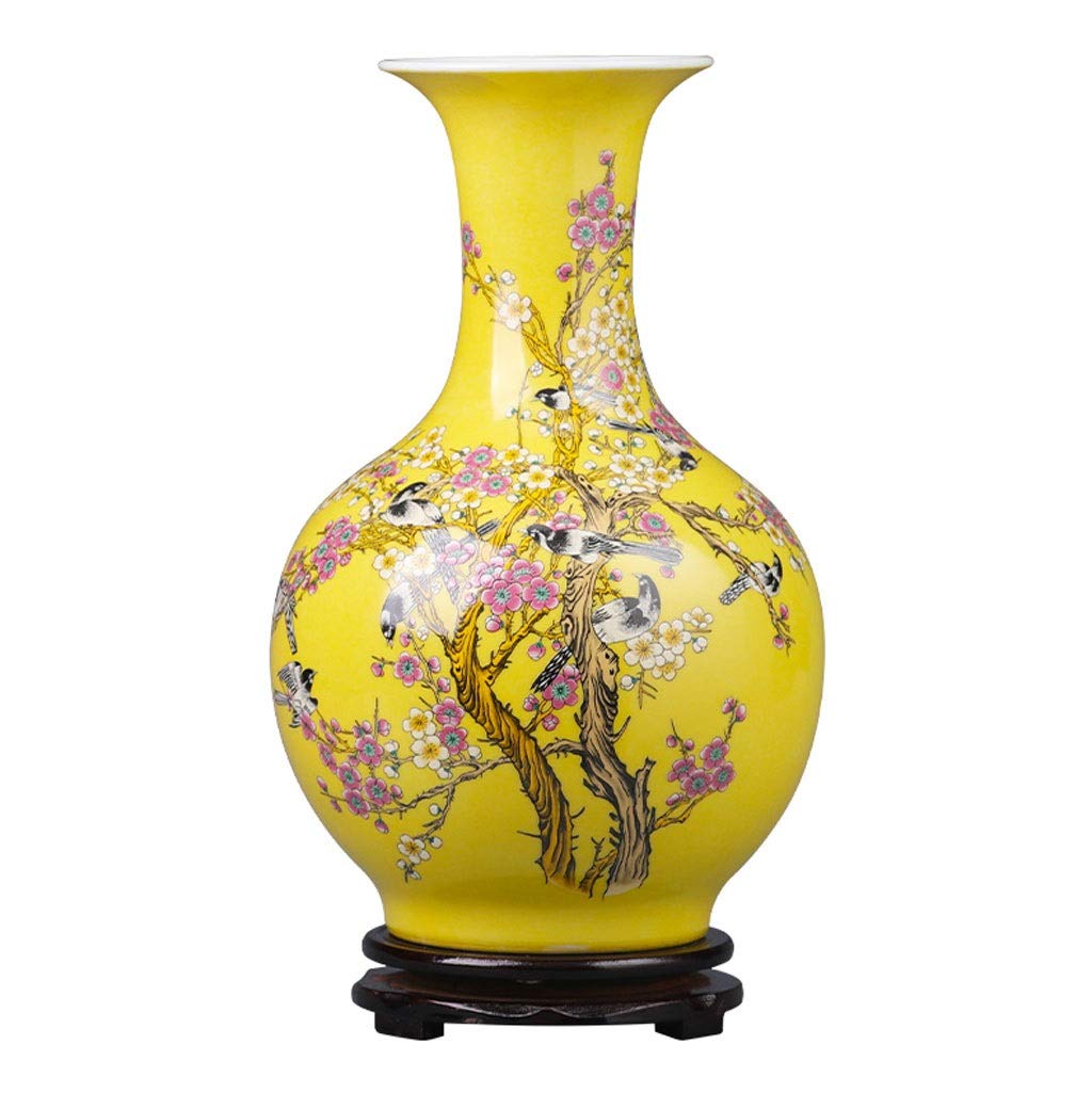 Vase en céramique jaune TUSUOD pour vase de ferme et décoration maison salon en porcelaine
