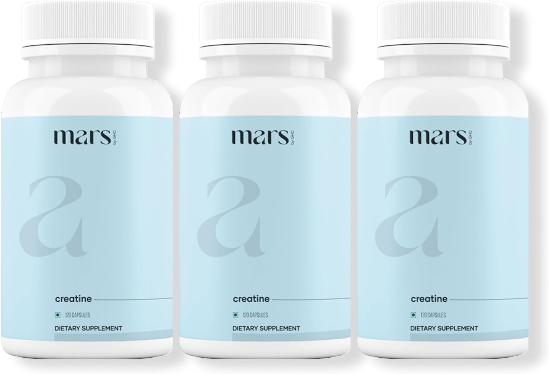 Mars Micronized Creatine Monohydrate Caps: Powered with Shilajit | 100% Pure and Natural | Good Health Company 360 Count (Pack of 3)