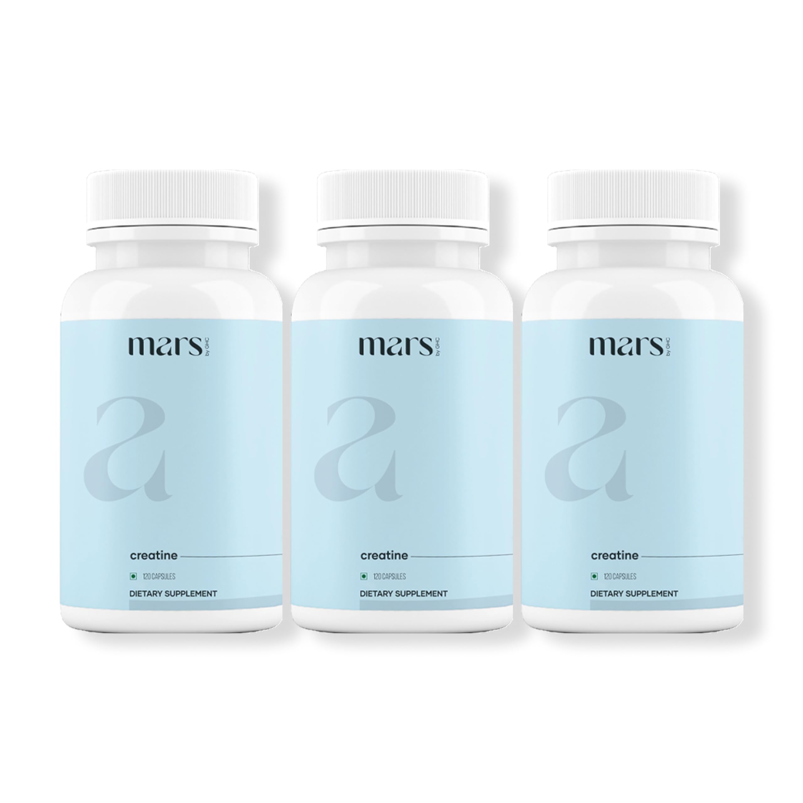 Mars Micronized Creatine Monohydrate Caps: Powered with Shilajit | 100% Pure and Natural | Good Health Company 360 Count (Pack of 3)