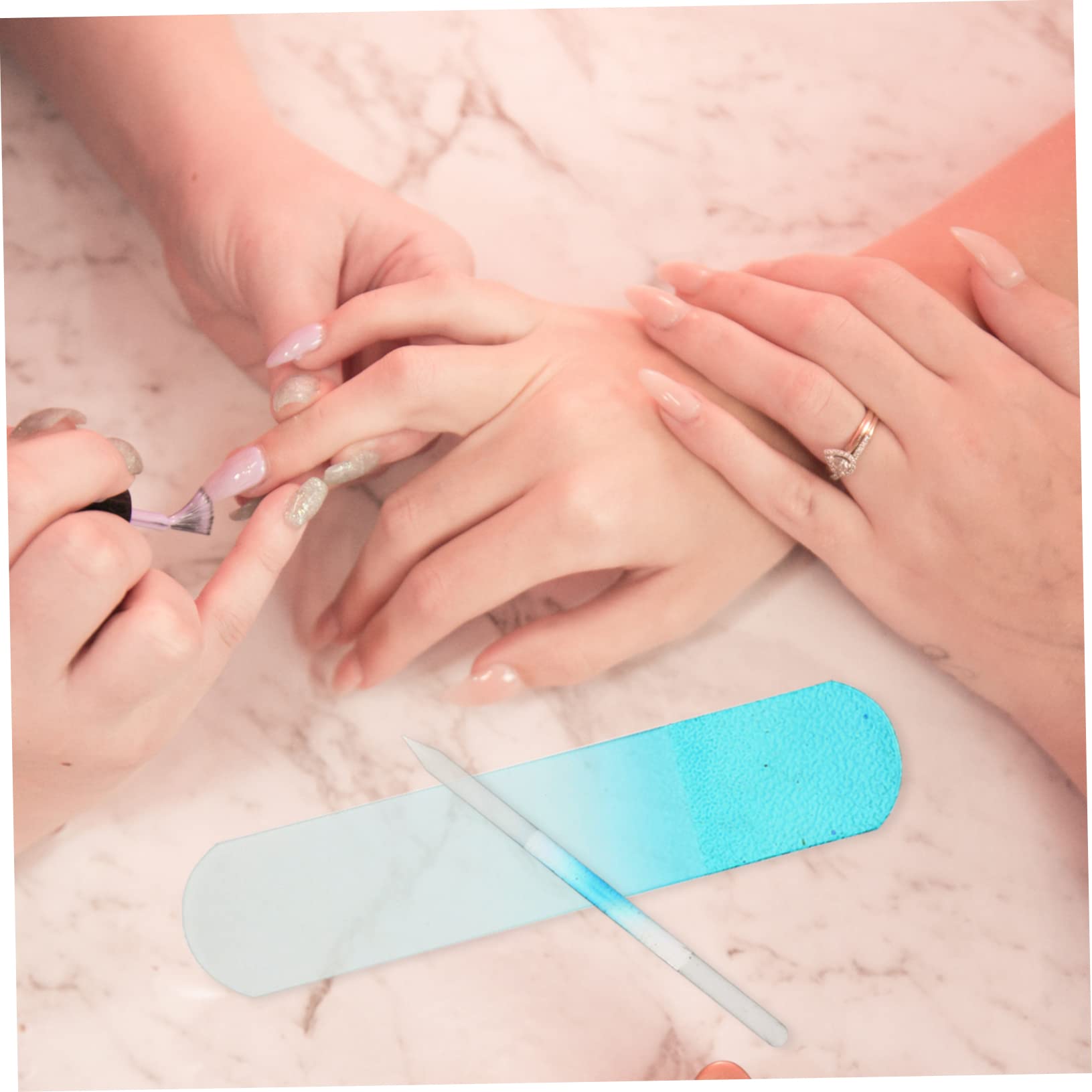FOMIYES 6piezas Limas De Vidrio Para Uñas Limas Cilíndricas Para Uñas Gruesas Herramientas De Manicura Profesionales Para Uso Natural y Fácil Transporte