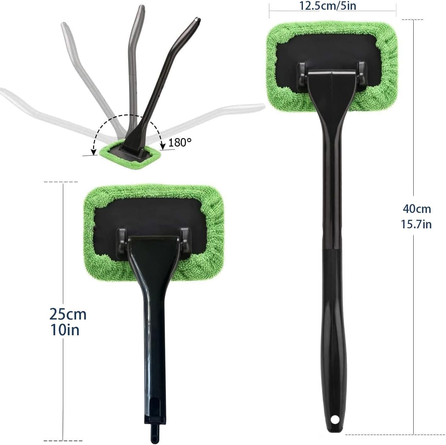Windshield Cleaning Tool Windshield Cleaning Wand Auto Window Cleaner,5 Pieces Reusable Cloth Pads for Car Interior, Dirty Car Washing Brushes (Cyan)