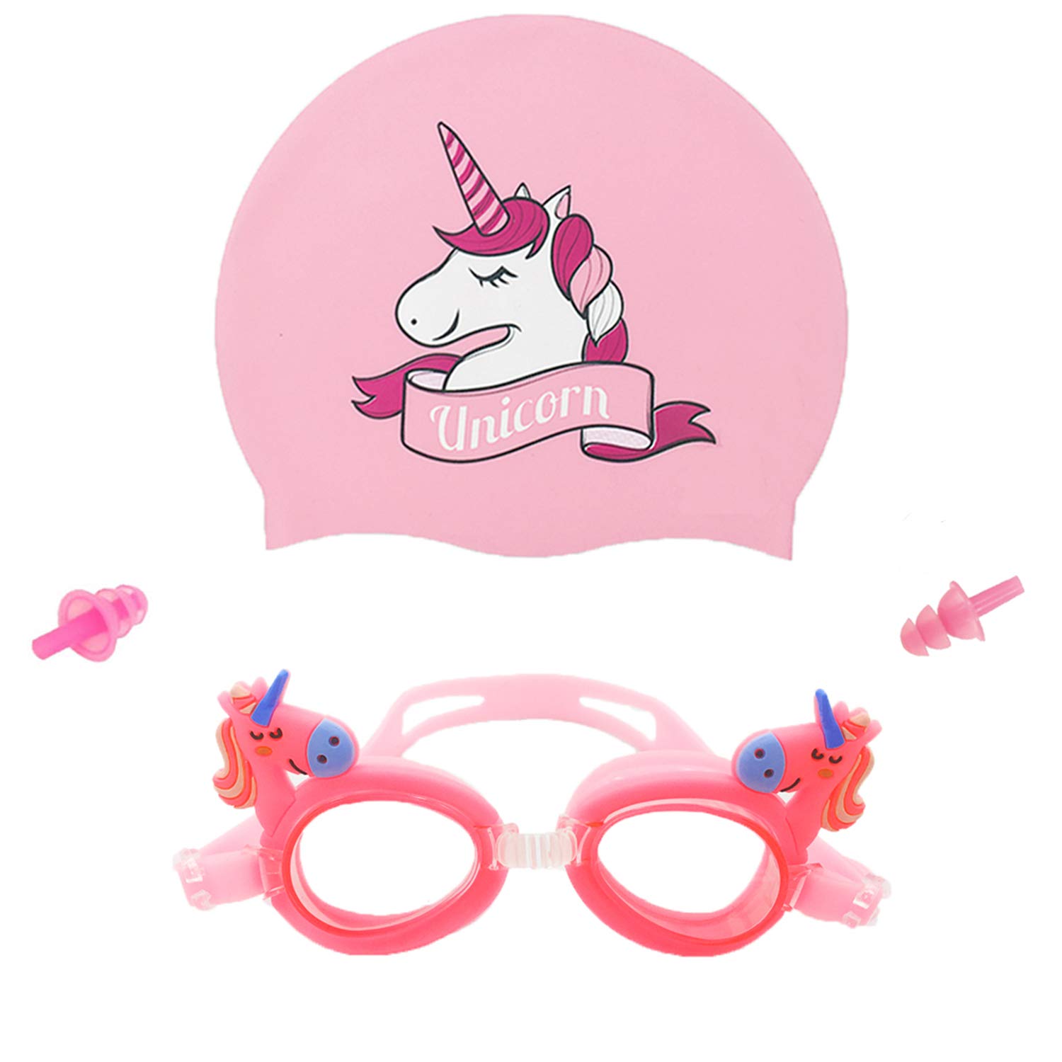 Kids Swim Cap&Goggle, Fun Swimming Cap&Goggle for Kids & Toddlers,High Elastic Silicone Waterproof Swim Cap with Anti-Fog Goggle Set for Children, Boys, Girls Age 3-12,Lovely Cute Cartoon (UNICORNP) (B07S8Z6CZM) Amazon Price History, Amazon Price Tracker
