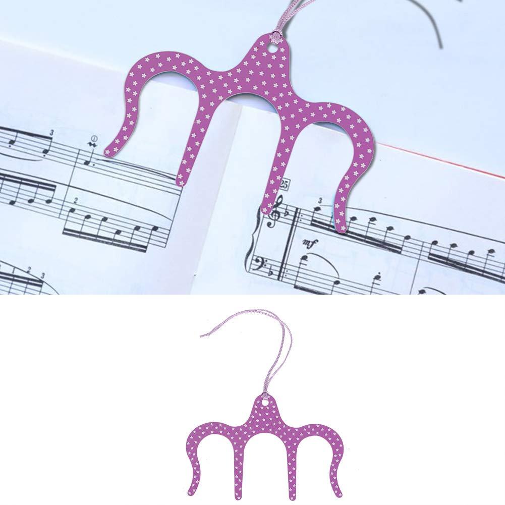 Metal Sheet Music Holder Mount Clip with Good Elasticity and Novel, 90% Unobstructed Rate, Bright Color, for Easy Reading and Browsing, Lightweight and Portable (Purpl)