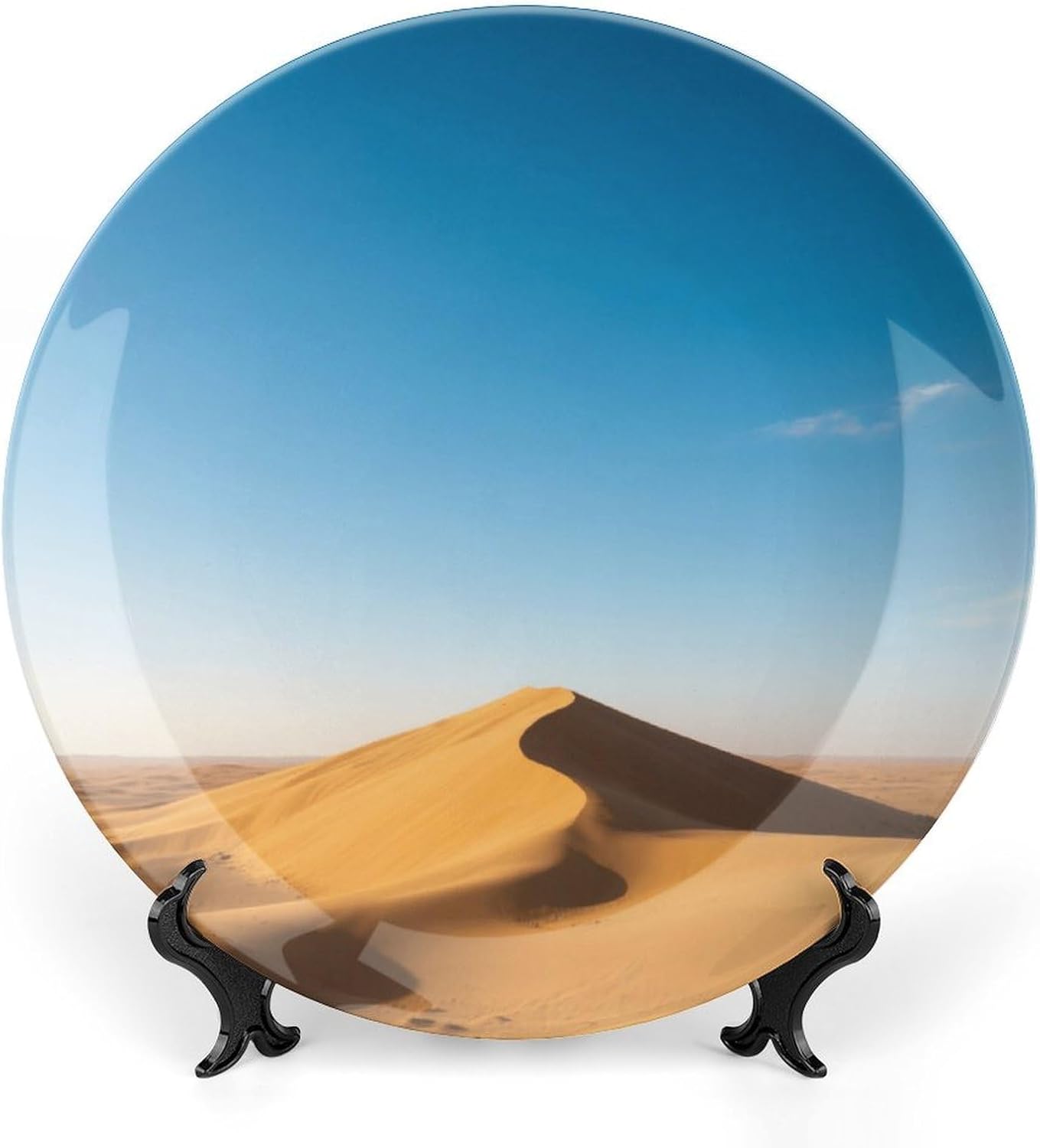 Bone China Decorative Plates Desert Hills Ceramic Decorative Plate Wall Decor with Display Stand Ceramic Ornaments for Wall Hanging Decoration