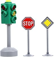 Vista 1 de TOYANDONA Juego de señales de tráfico multicolor, luz de carretera, parada de tráfico, fabricante de tráfico, juguete de señal de cruce peatonal
