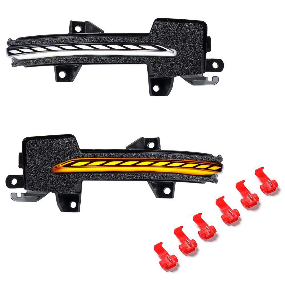 AMOPACORP Compatible withHonda Accord Civic Inspire 2018-2022 Set 2pcs Smoke Lens Amber White COB Sequential Blinker Door Rearview Side Mirror Turn Signal Light Indicator Reflector Maker DRL Lamp