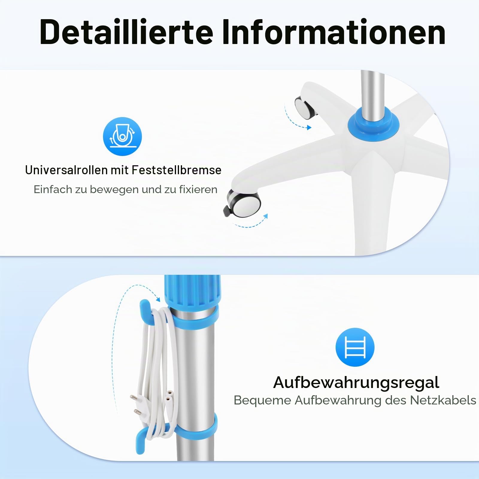 Dental LED Whitening Lampe, Teeth Whitening Device mit Rädern, Timer und Klinikeinstufung Zahnaufhellung Accelerator Zahn Bleaching – 3 Lichtfarben & Touchscreen