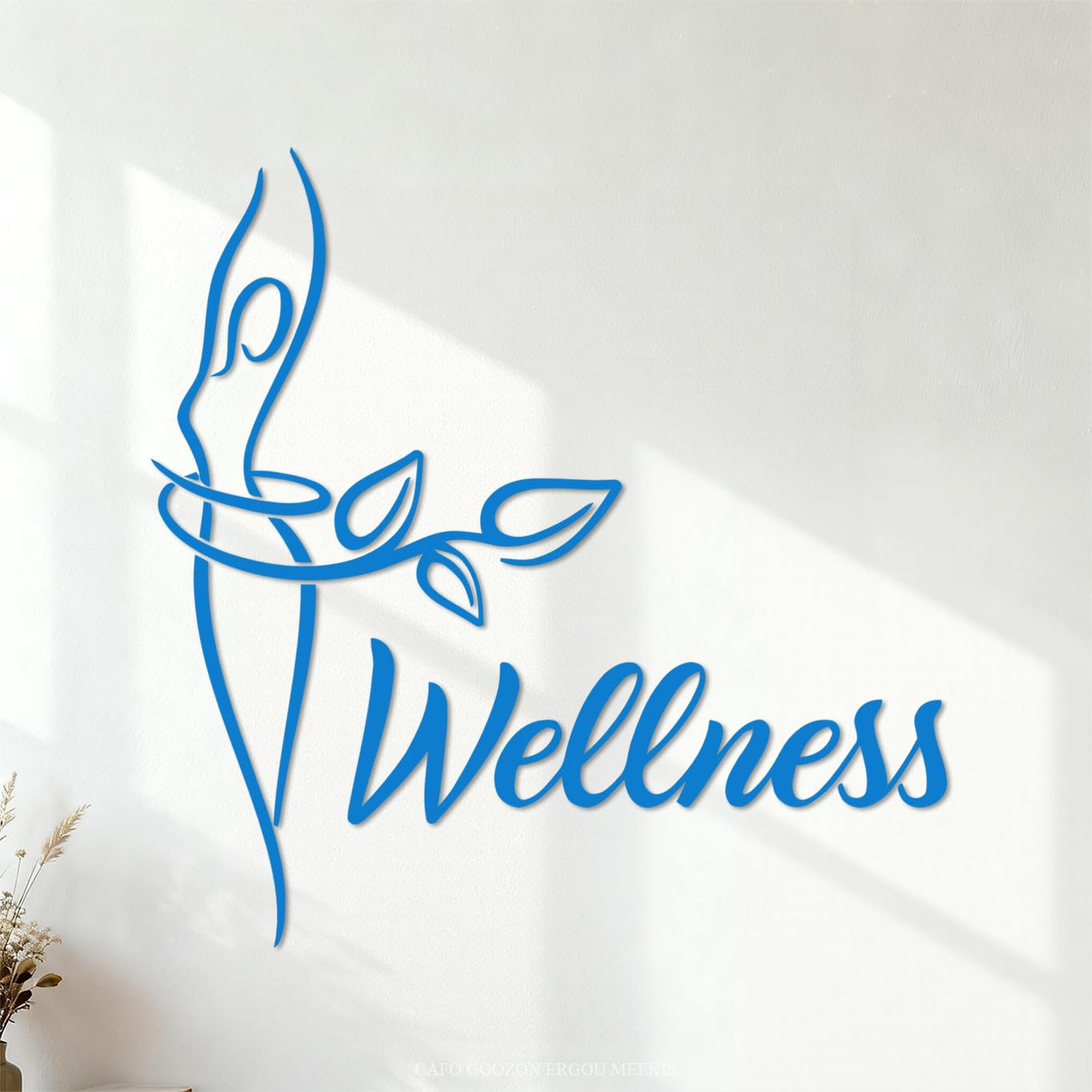 Wall Decals Paster Paper Wellness Center Spa Beauty Salon Healthy Lifestyle Diet 72x72.4cm Removable Without Leaving Glue Blue