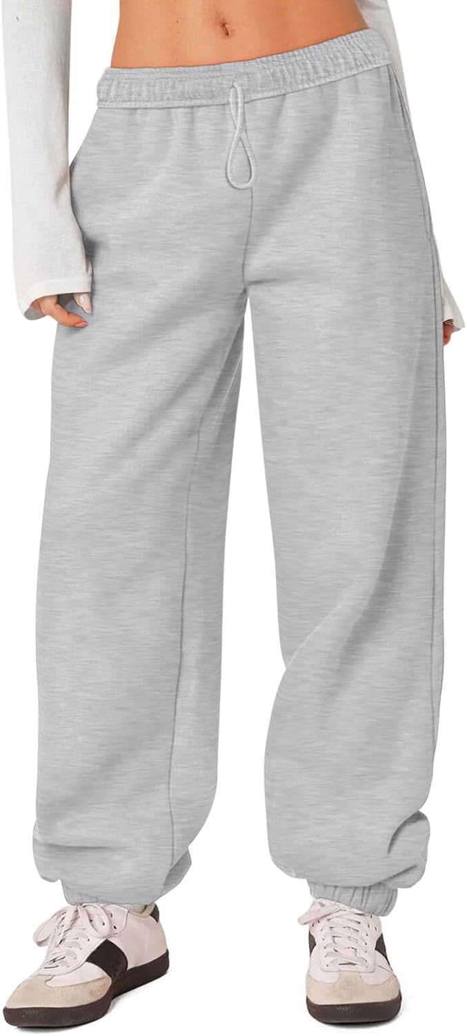 HeSaYep Women's Fleece Lined Sweatpants Thermal Winter High Waisted Sweat Pants Interior Drawstring Baggy Jogger Pants