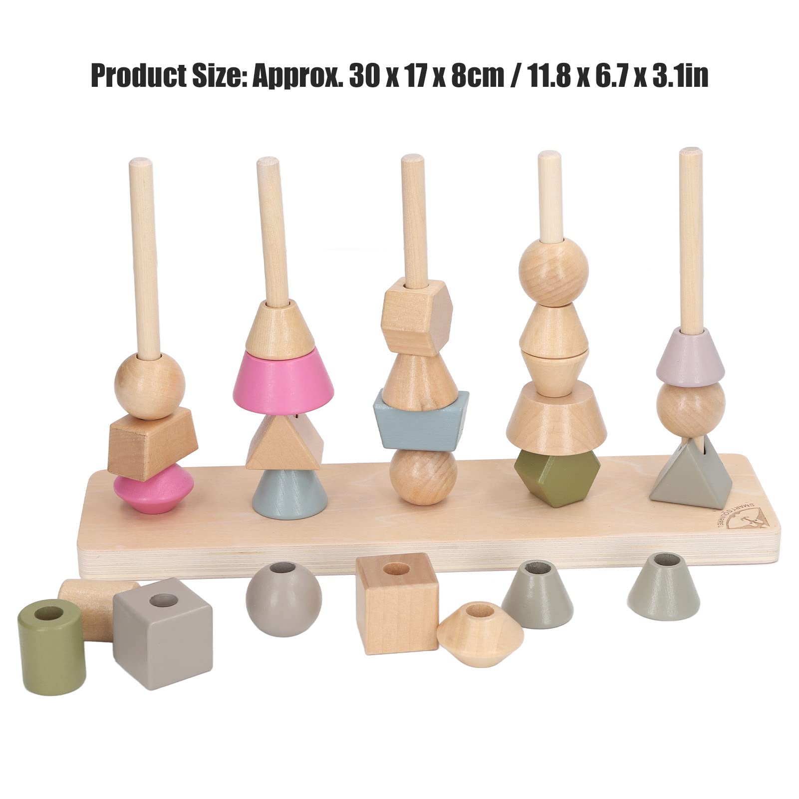 Lylithuif Juego de apilamiento de bloques educativos con forma de, juguete apilable con 10 tarjetas, juego de combinación de formas geométricas para el desarrollo del aprendizaje temprano