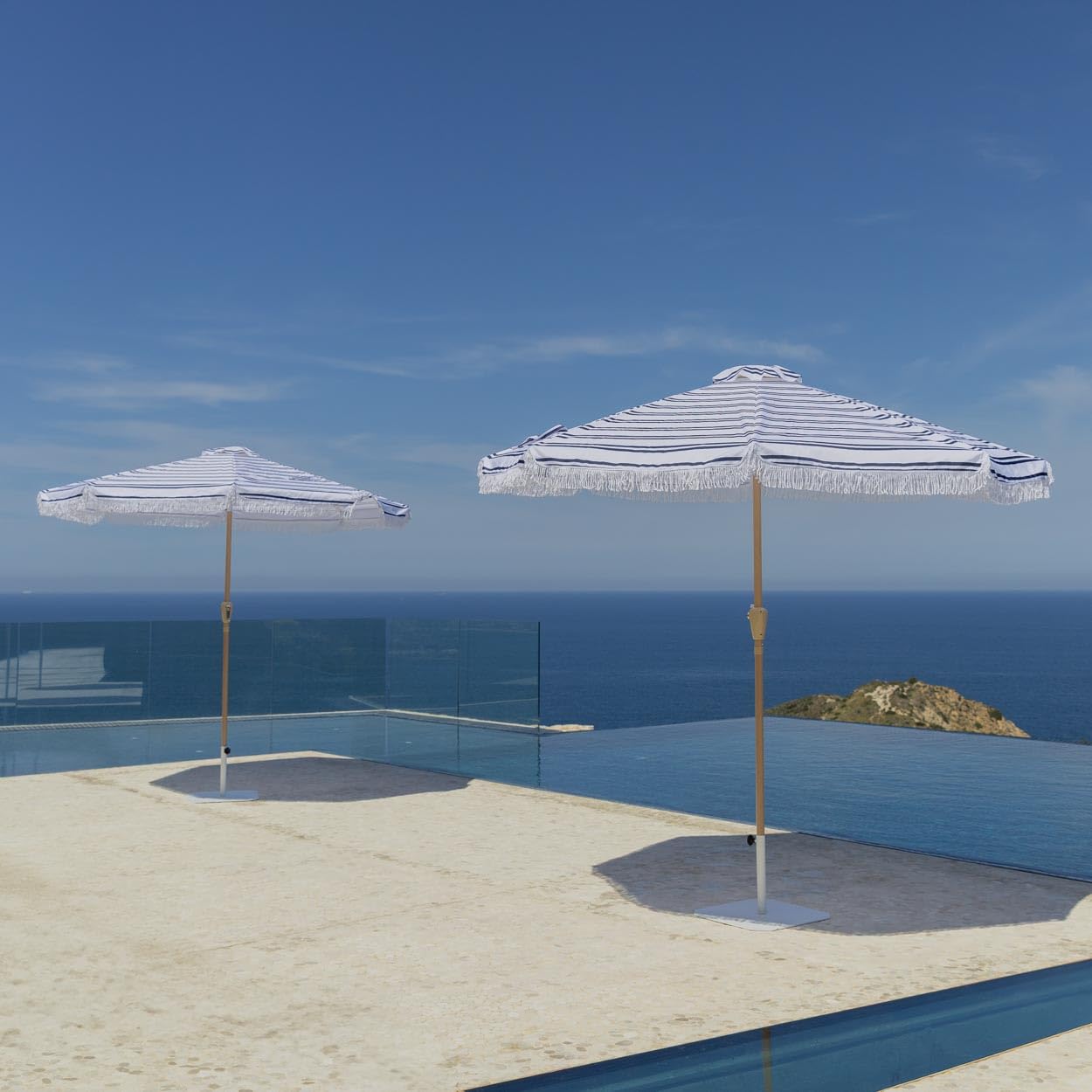 Flamingueo Sombrilla Jardín, Terraza Exterior, Protección UPF 50+, Altura y Orientación Regulable, Funda de Transporte, Poliéster, 270 x 235 cm