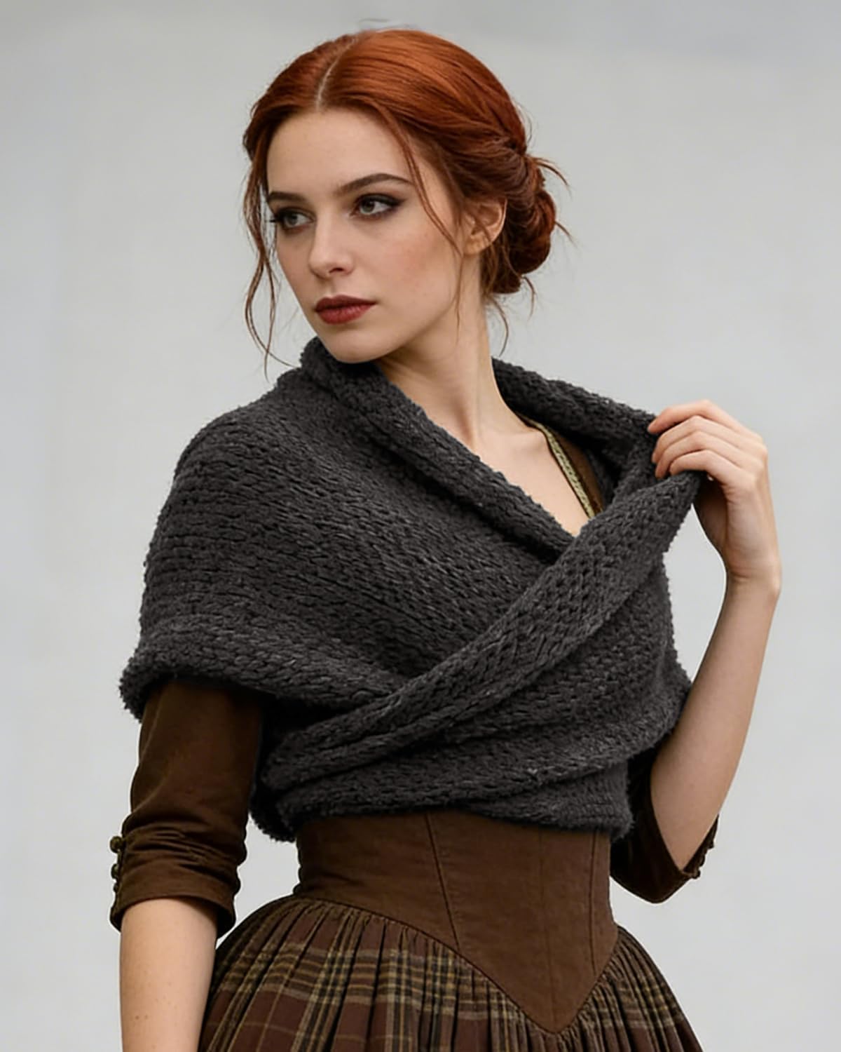 Joukavor Sontag Shawl Renaissance Triangle Sweater Wrap for Women Party Renfaire