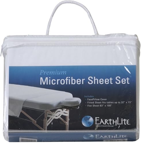 Miniatura 5 de Earthlite Juego de sábanas de masaje de microfibra premium, sedoso, resistente a las arrugas, secado rápido, juego de 3 piezas (ajustado, superior,