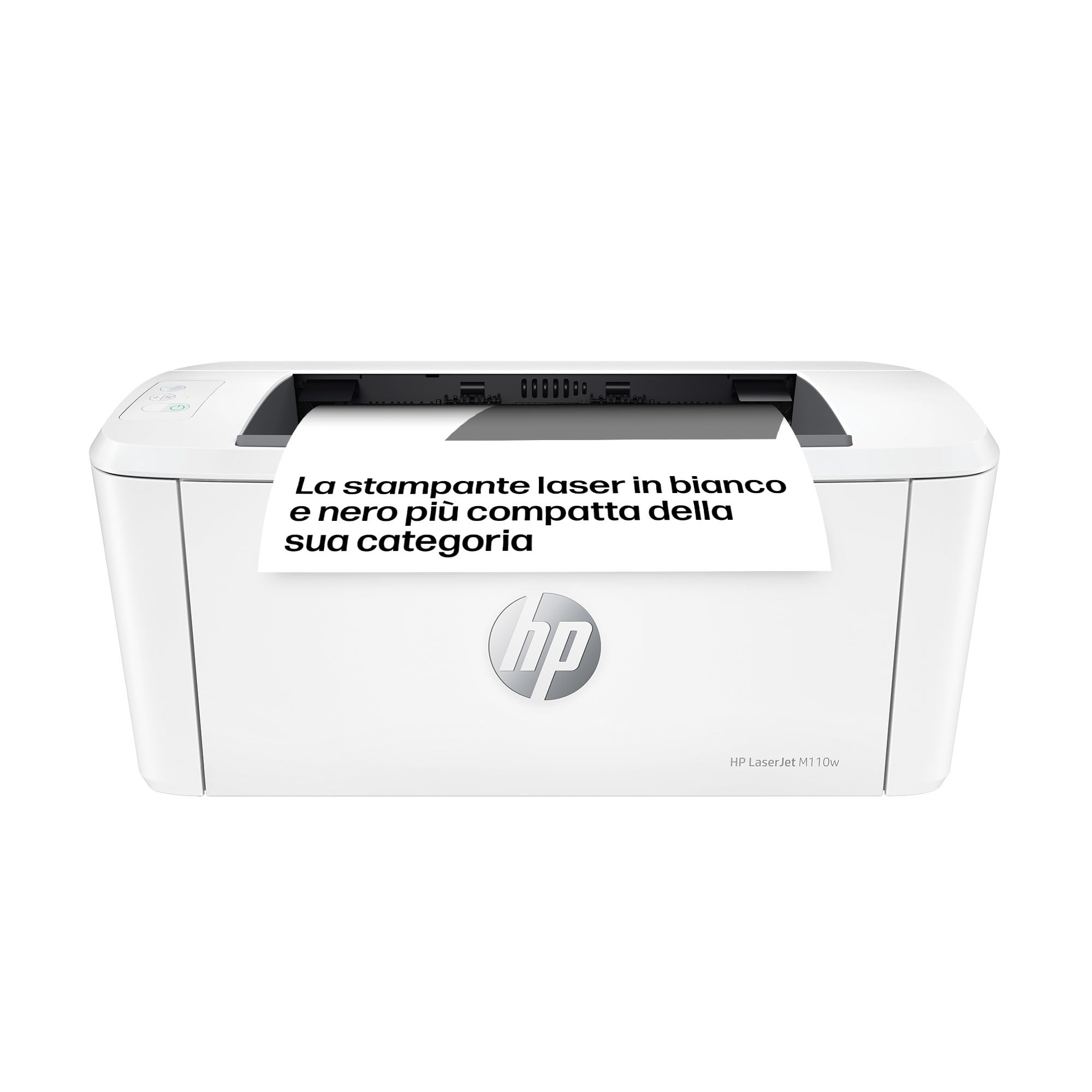 HP LaserJet M110w 7MD66F, Stampante a Singola Funzione Laser A4 Monocromatica, Stampa Fronte e Retro Manuale in Bianco e Nero, 20 ppm, Wi-Fi, Smart, Bianca