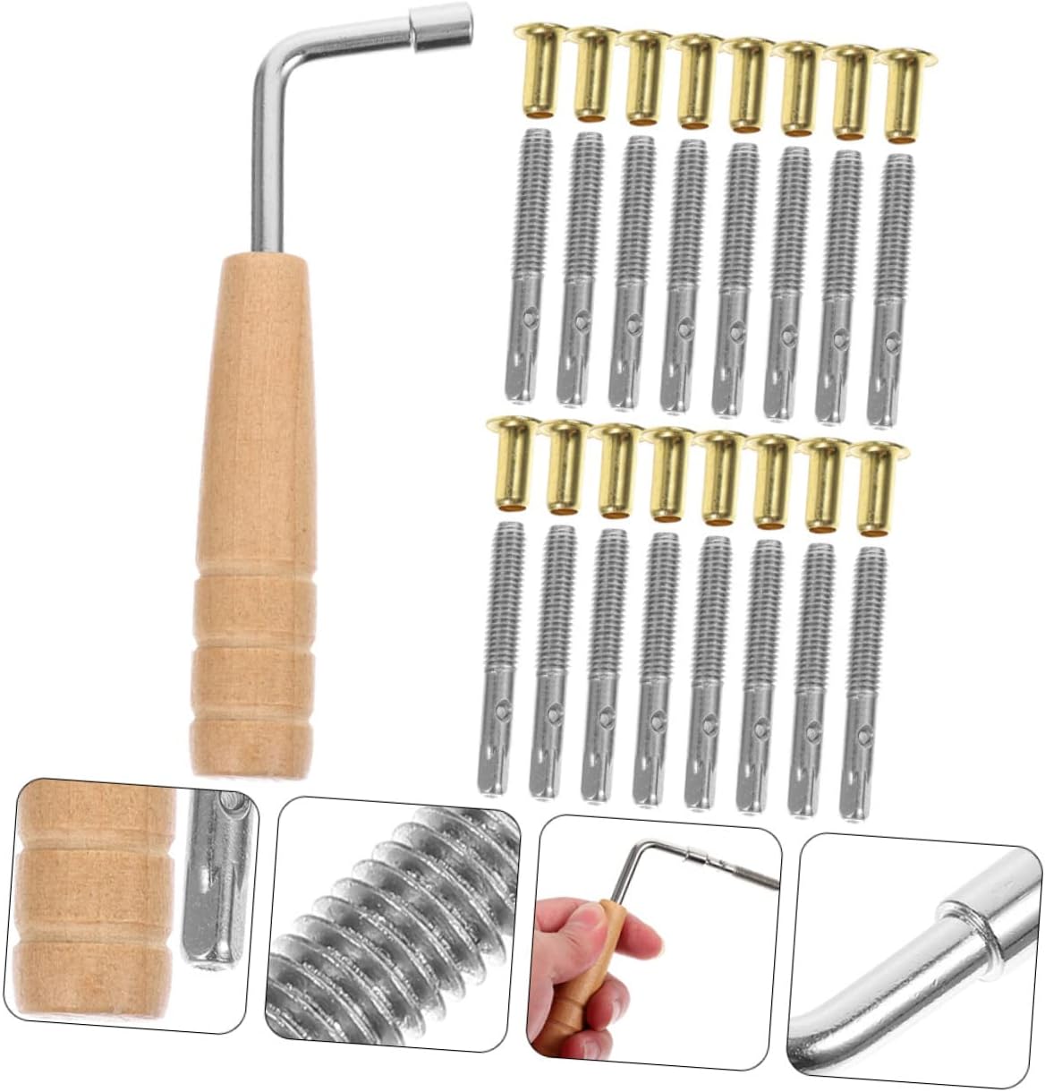 5sets Lyre Harp Tuning Pin Wrench and Accessories Precision Tool for Stringed Instruments Quick Tuning Design for Musicians and Beginners