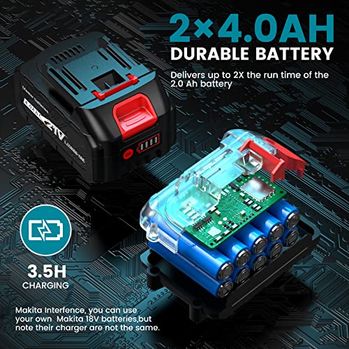 Cordless Car Buffer Polisher, Brushless 6 Inch Portable Buffer Polisher Kit with 2 Pack 21V Rechargeable Batteries, 6 Variable Speed Used for Car Detailing/Waxing