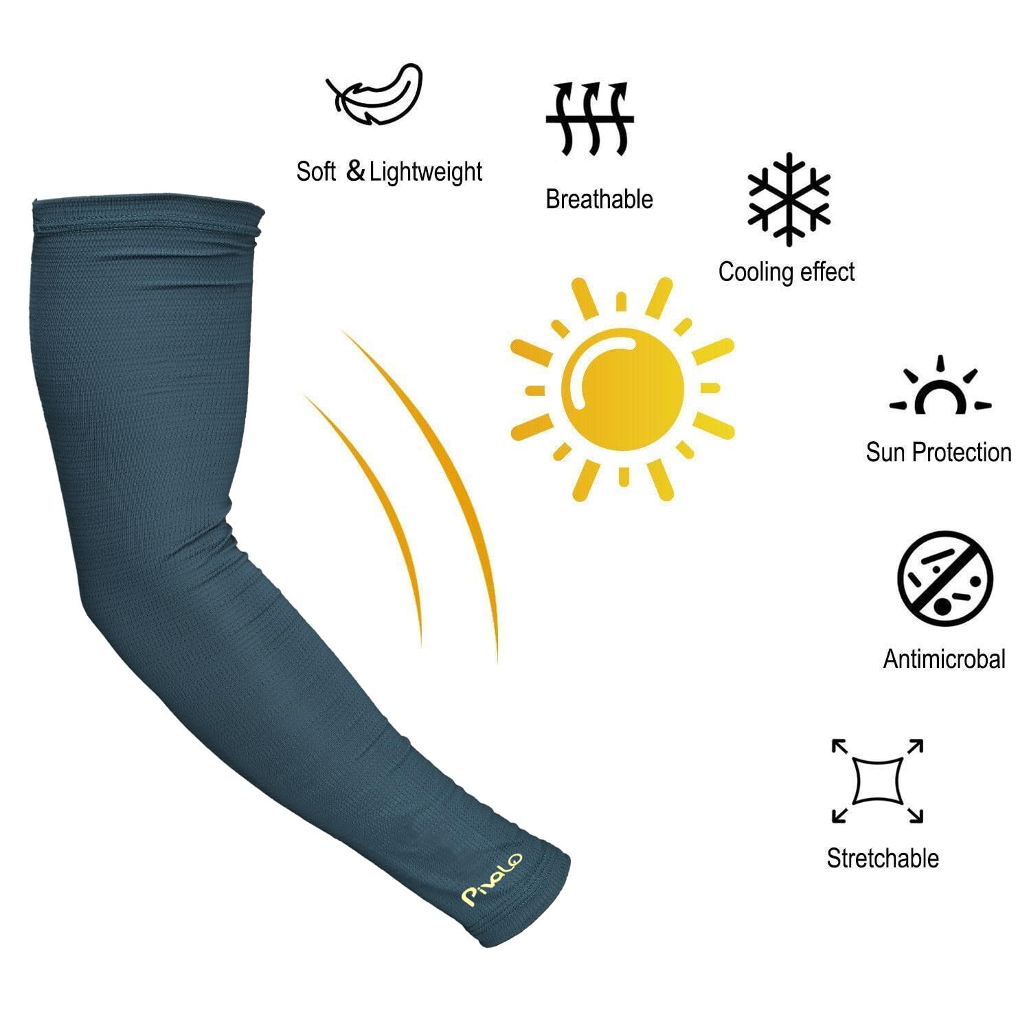 Pivalo Arm Sleeves & Balaclava Set Washable Full Face Mask Combo with UV Dust Protection Hand Cover for Men Women Bike Riding Running Cycling Outdoor Sports (Pack of 2, Teal) - Image 3 thumbnail