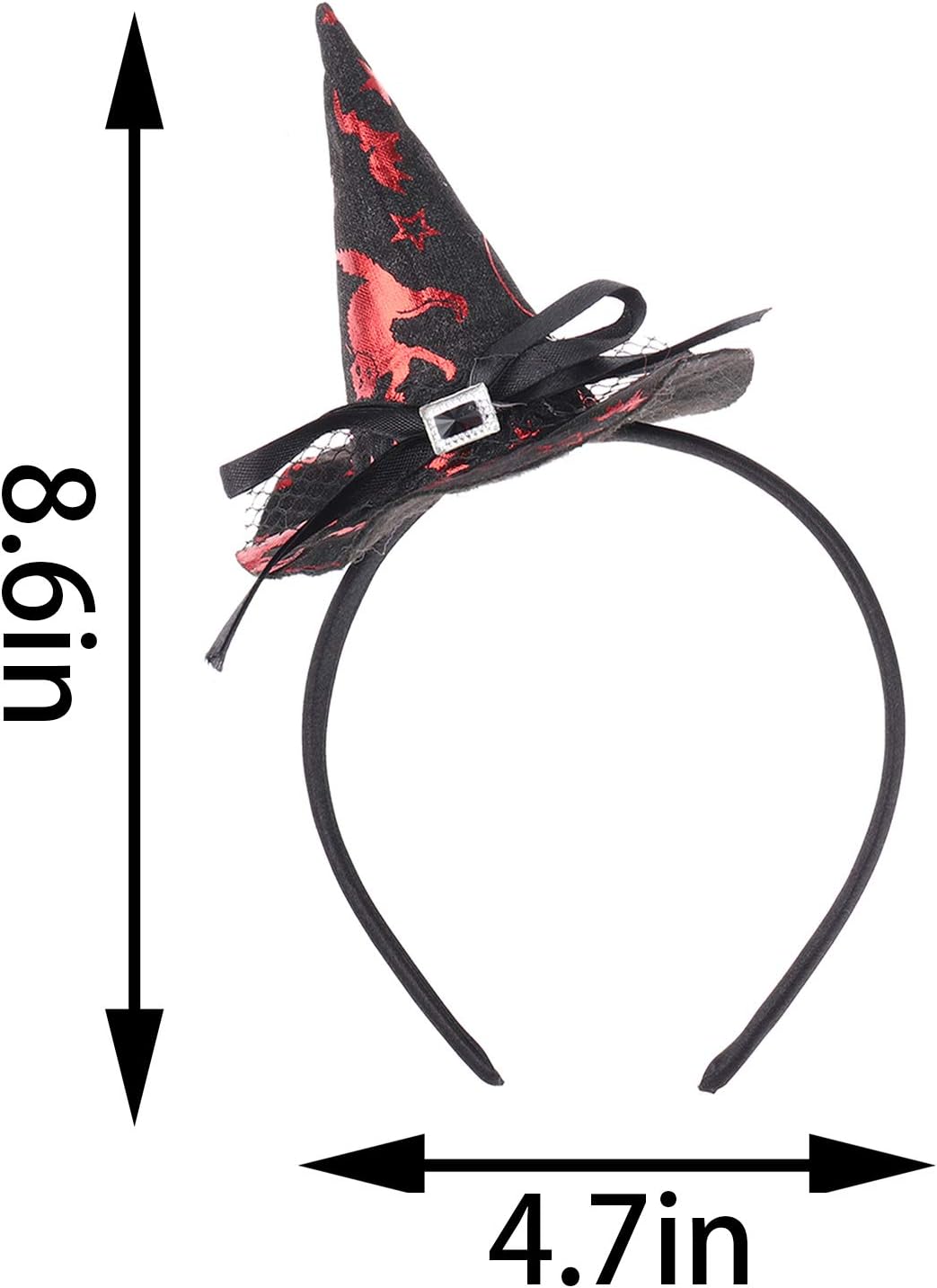 9 Pack Halloween Headbands with Cobweb - Image 4