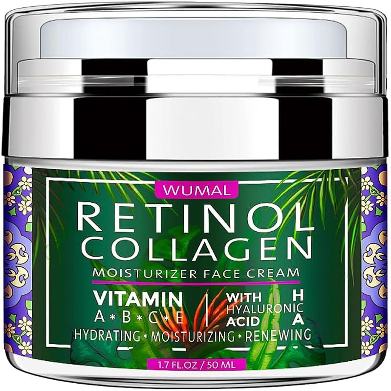 Creme facial hidratante WUMAL com retinol, colágeno e ácido hialurônico — 50 mL